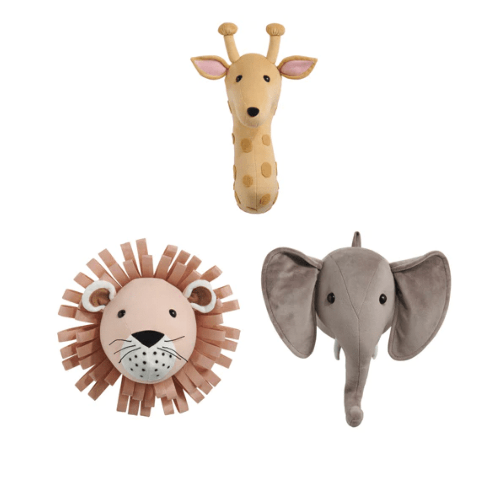 Soft animal head wall decor sales