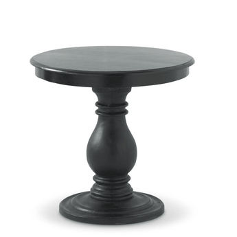 27" Round Wood Side Table - Black - Ruffled Feather