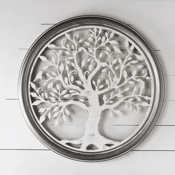 32" Tree of Life Tin Wall Sign - Ruffled Feather