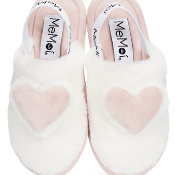 3D Plush Heart Slippers - Ruffled Feather