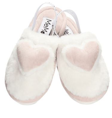 3D Plush Heart Slippers - Ruffled Feather