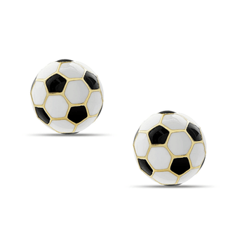 3D Soccer Ball Stud Earrings - Ruffled Feather