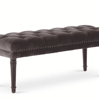 46.25" Dark Taupe Upholstered Ottoman - Ruffled Feather