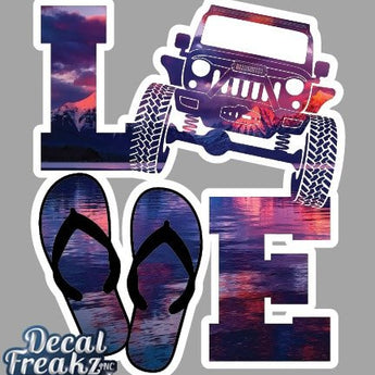 4x4 Love Decal (Many Designs) - Ruffled Feather