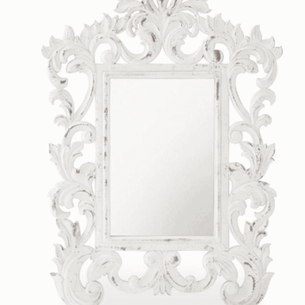 52.5" Whitewashed Wood Framed Wall Mirror - Ruffled Feather