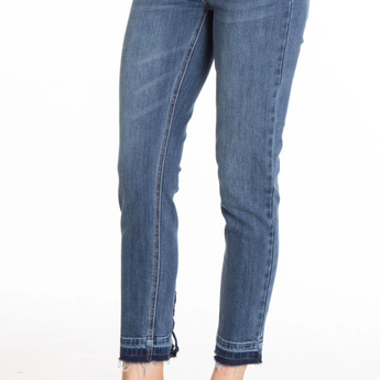 Skinny Ankle Jeans w/ Back Lace Detail