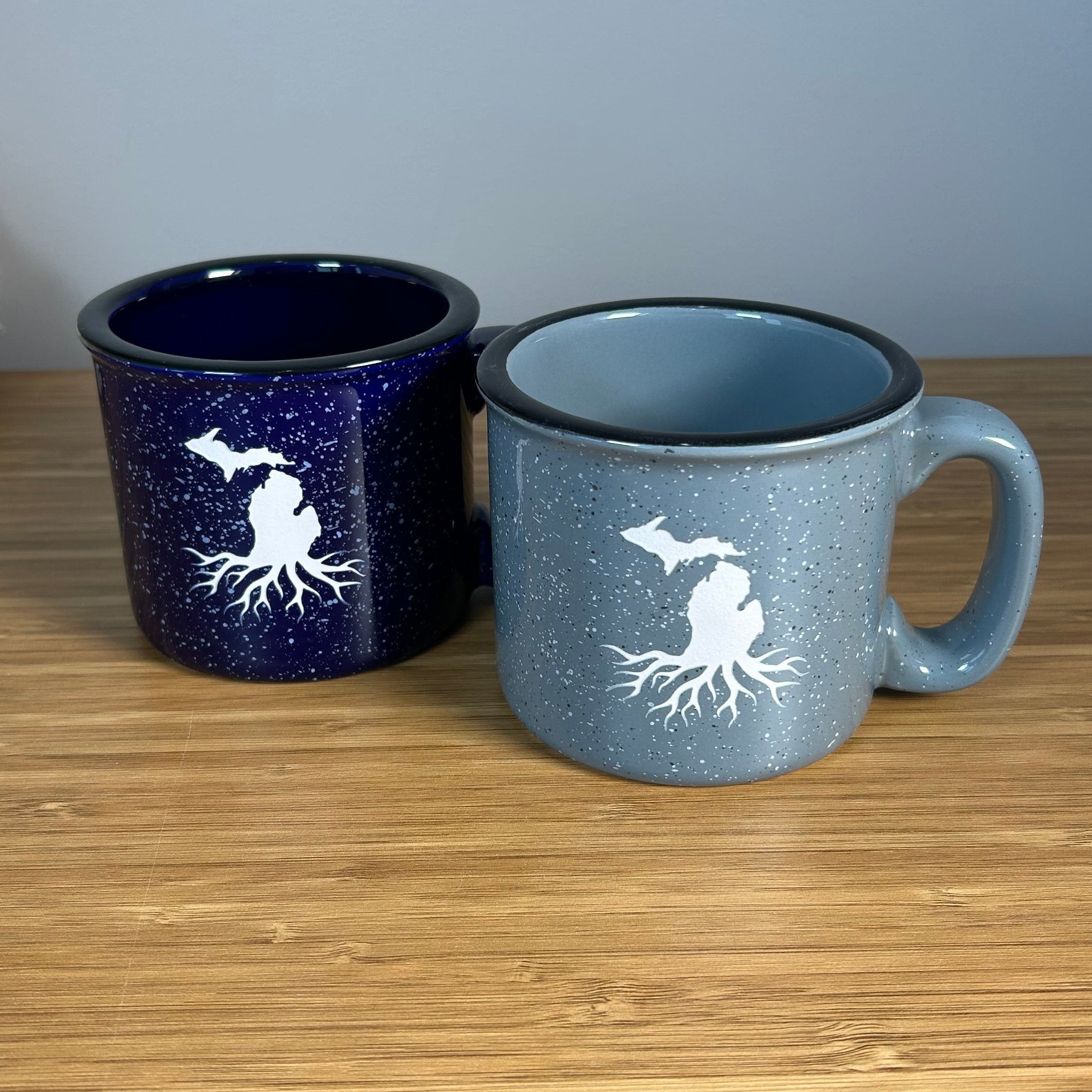 Michigan Rooted 15 oz Campfire Mug (Dark Blue or Grey) – Ruffled Feather