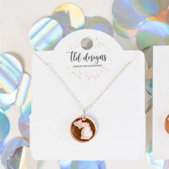 Rose Gold Michigan Acrylic Necklace