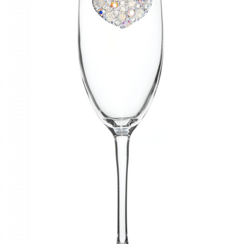 Multi Stone Heart Champagne Glass
