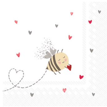 Bee My Valentine-Cocktail Napkin - Ruffled Feather