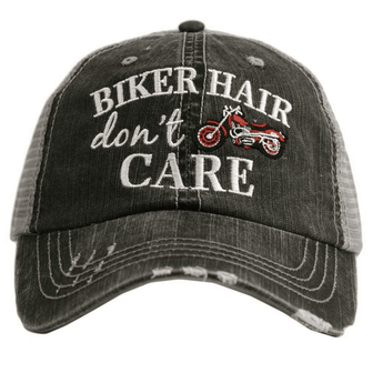 Biker Hair Don't Care Trucker Hat - Ruffled Feather