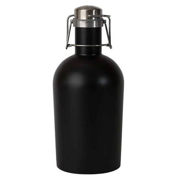 Black 64oz 18/8 Stainless Growler - Ruffled Feather