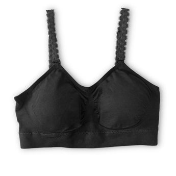 Black Lace Strap Bra - Ruffled Feather
