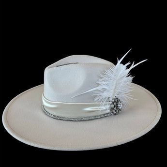 Bridal Themed Hat - Ruffled Feather