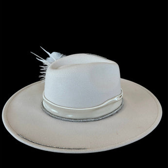 Bridal Themed Hat - Ruffled Feather