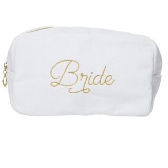 Bride Large Velvet Bag - White - Ruffled Feather