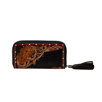 Cavender Trail Hand-Tooled Wallet - Ruffled Feather