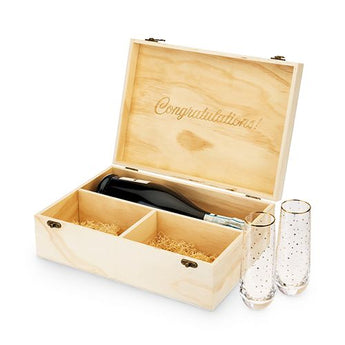 Celebrate Wood Champagne Box w/ Fultes - Ruffled Feather