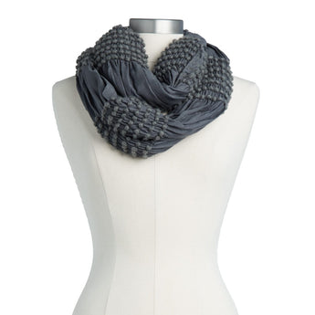Charcoal Infinity Scarf - Ruffled Feather