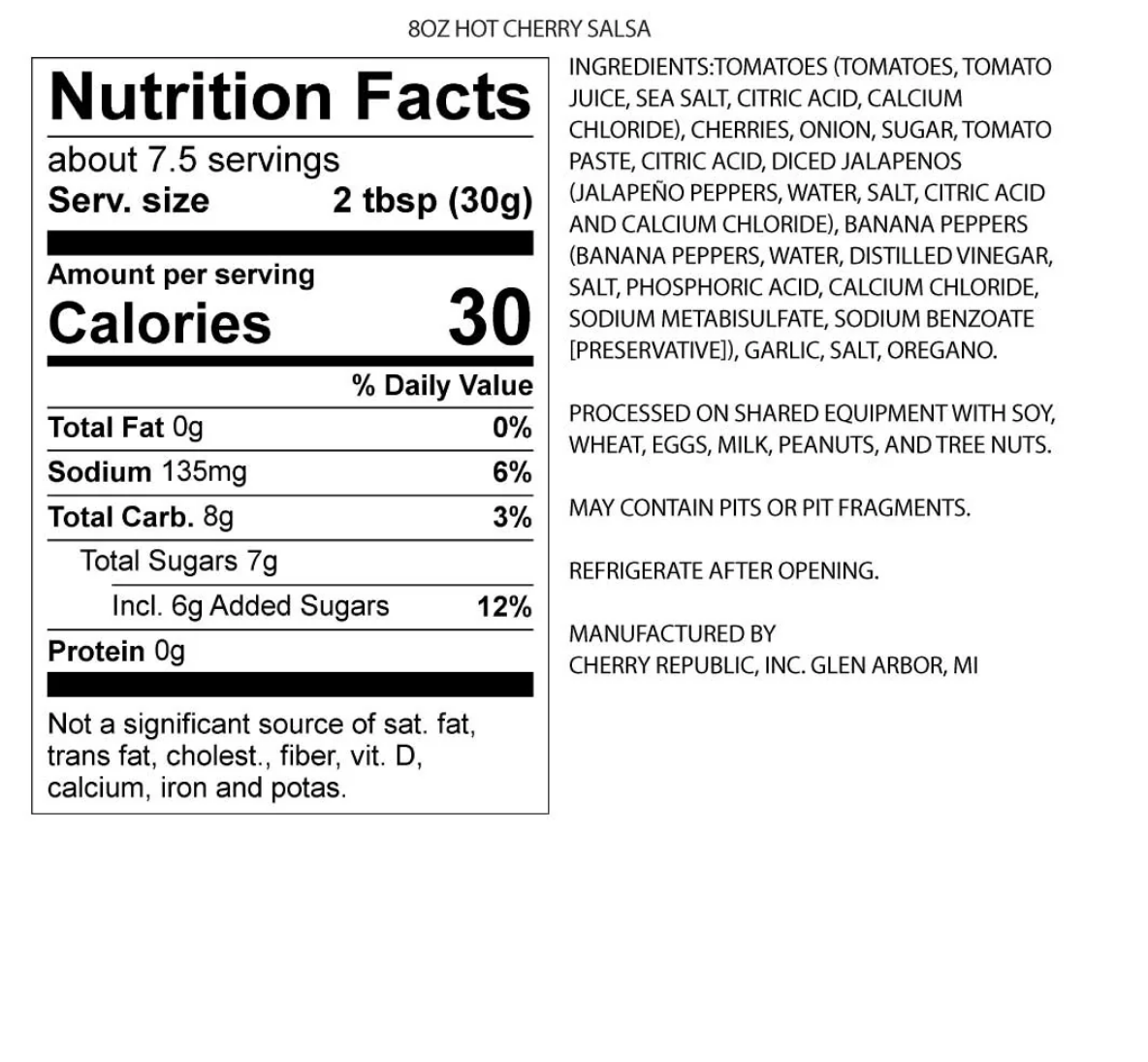 Cherry Republic - Hot Cherry Salsa - Ruffled Feather