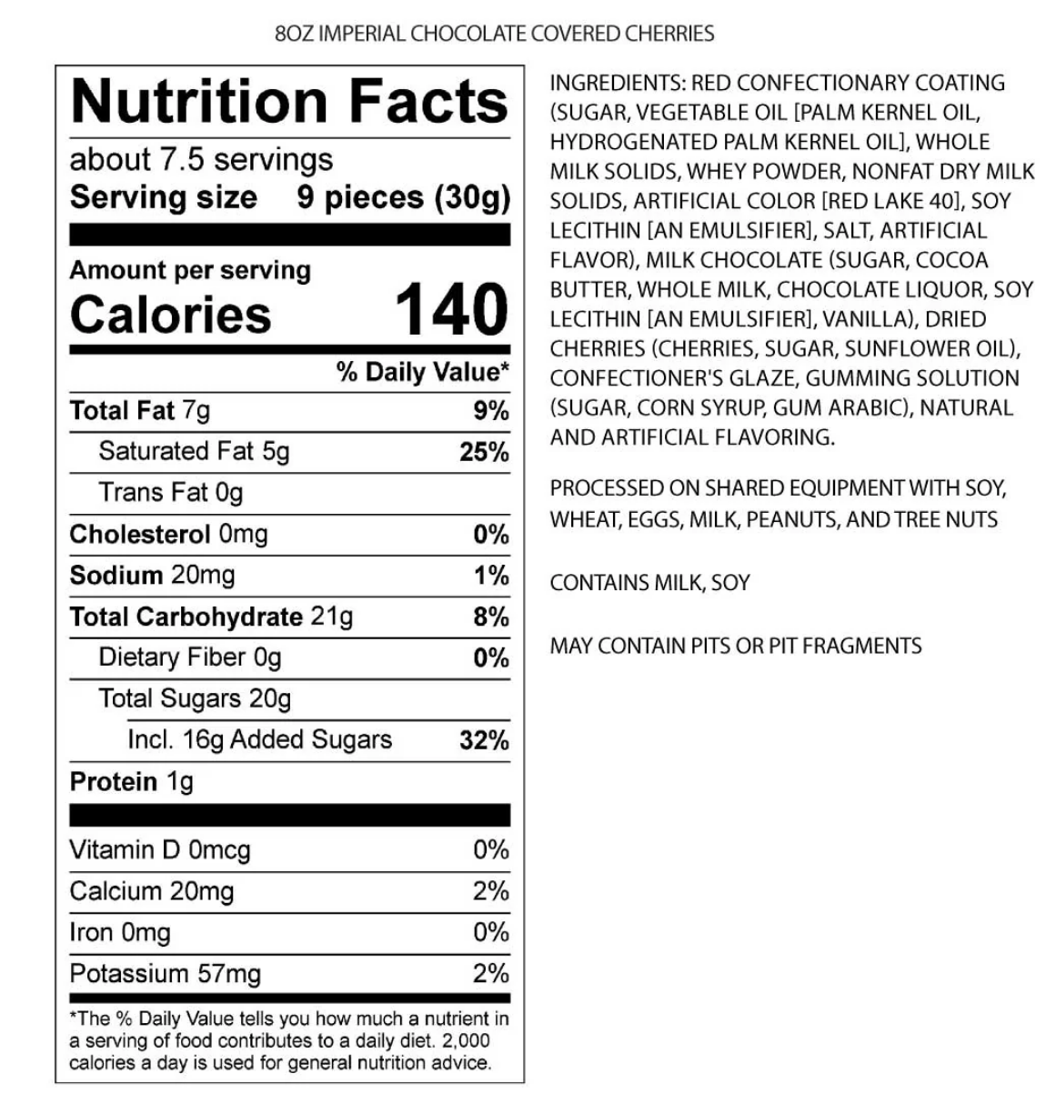 Cherry Republic - Imperial Chocolate Covered Cherries 8oz - Ruffled Feather