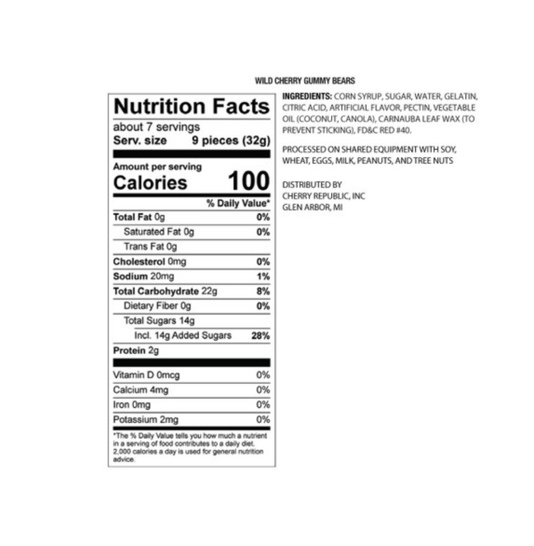 Cherry Republic - Wild Cherry Gummy Bears - Ruffled Feather