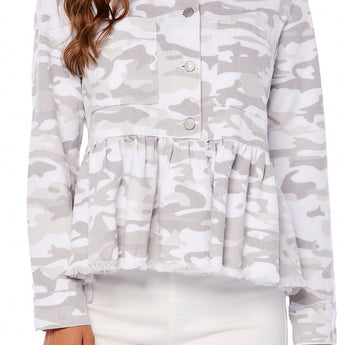 CLEARANCE Banks White Camo Jacket - Ruffled Feather