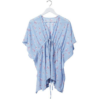 Clearance - Bluebell Floral Babydoll Tie Tunic - Ruffled Feather