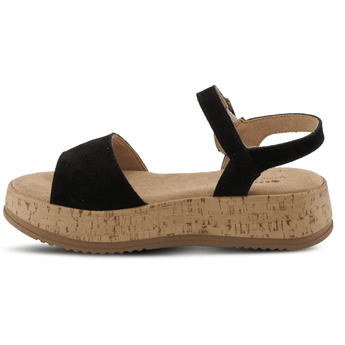 CLEARANCE - CABALLA-BS Black Suede Sandal - Ruffled Feather