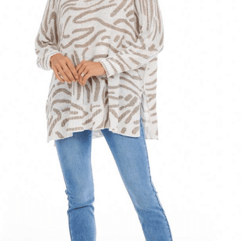 CLEARANCE Cyprus Sweater White - Ruffled Feather