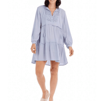 CLEARANCE Esther Tiered Dress - Blue - Ruffled Feather
