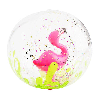 CLEARANCE Flamingo Glitter Beach Ball - Ruffled Feather