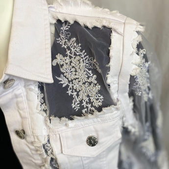 CLEARANCE - Floral Jacket - White - Ruffled Feather