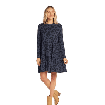 CLEARANCE - Navy Minnie Tiered Dress - Ruffled Feather