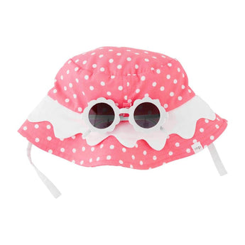 CLEARANCE Pink Scallop Hat and Glasses - Ruffled Feather