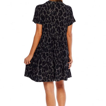 CLEARANCE - Poncey Black Leopard Dress - Ruffled Feather