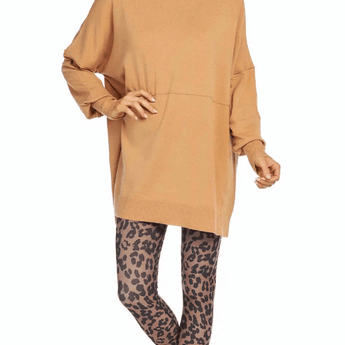 CLEARANCE - Rivers Mockneck Sweater Tan - Ruffled Feather