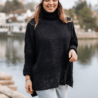 CLEARANCE Shimmer Turtleneck Sweater - Ruffled Feather