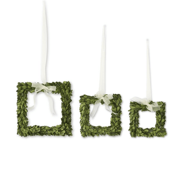 CLEARANCE Square Double Sided Preserved Boxwood - Ruffled Feather
