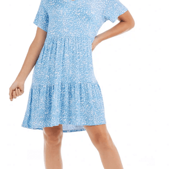 CLEARANCE - Tammy Tiered Dress - Blue - Ruffled Feather