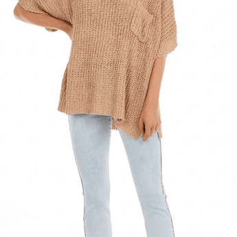 CLEARANCE - Theo V-Neck Sweater- Tan - Ruffled Feather