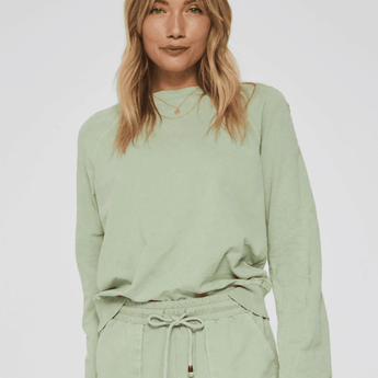 CLEARANCE - Zola Ruched Shoulder Top - Pistachio - Ruffled Feather