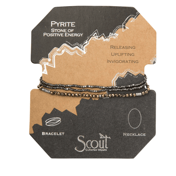 Delicate Stone Bracelet/Necklace - Stone Pyrite - Ruffled Feather