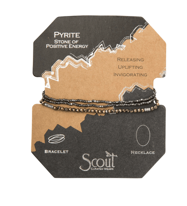 Delicate Stone Bracelet/Necklace - Stone Pyrite - Ruffled Feather