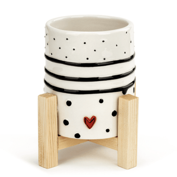 Dots and Stripes Mini Planter - Ruffled Feather