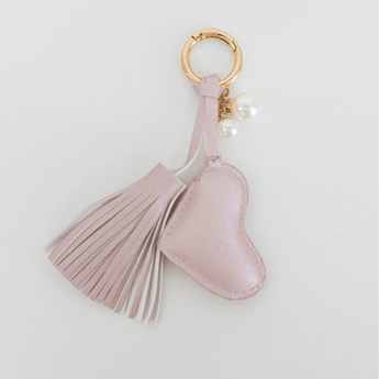 Dusty Rose Heart Keychain - Hollis - Ruffled Feather