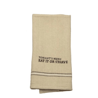 Eat It or Starve Dish Towel Set of 2 - Ruffled Feather