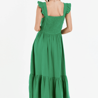 Elena Alpine Green Dress - Ruffled Feather