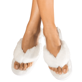 Flip Flop Style Slippers - Ruffled Feather