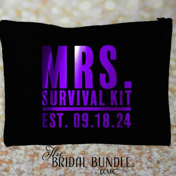 Foil Mrs. Survival Bride Emergency Kit – Custom Date - Ruffled Feather